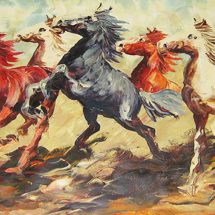 Populer] Lukisan Feng Shui Kuda Abstrak
