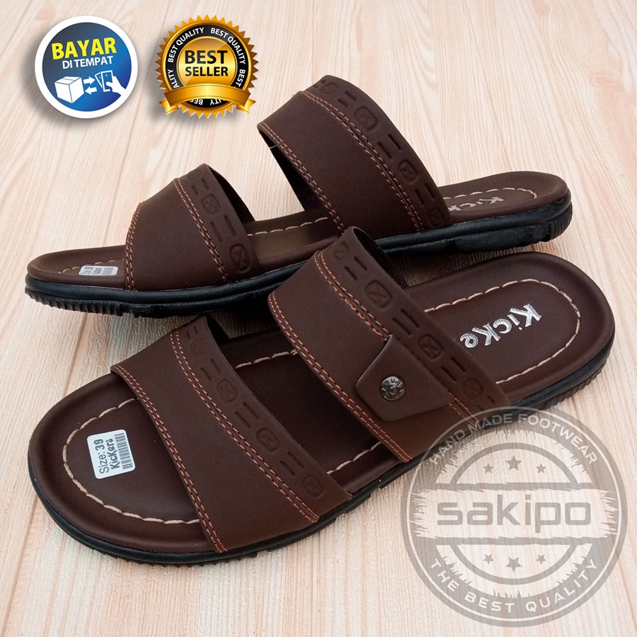 PROMO 2.2 SANDAL PRIA DEWASA KICKERS BAN 2 TRENDI TERMURAH TERBARU / SANDAL SLOP TREPES / SAKIPO