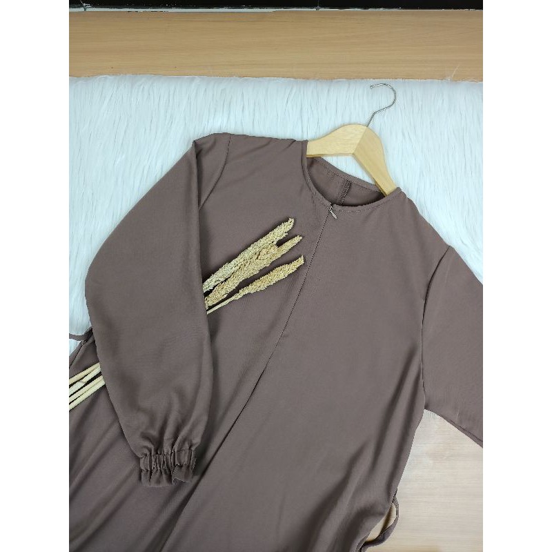 Basic dress ruffle / gamis polos /gamis syar'i
