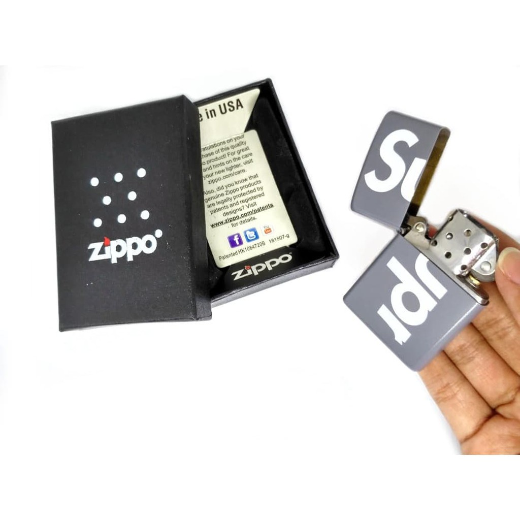 Korek Api Zippo Supreme Abu-abu KW Super Grade Original