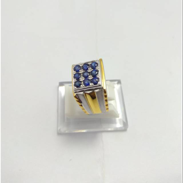 Cincin silver perak blue safir