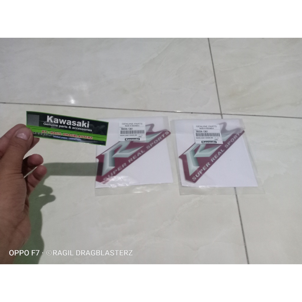 stiker striping body belakang tulisan RR ninja rr old merah maron maroon original Kawasaki