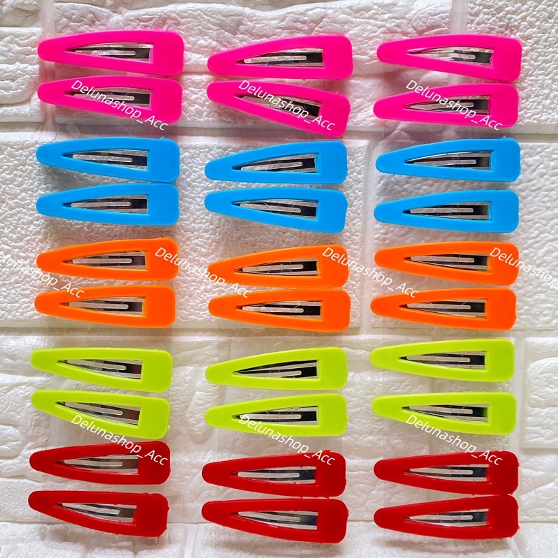Delunashop (isi 10pc)TERMURAH-jepit tiptop tik top JEPIT RAMBUT ANAK TERBARU JEPIT RAMBUT WARNA WARNI