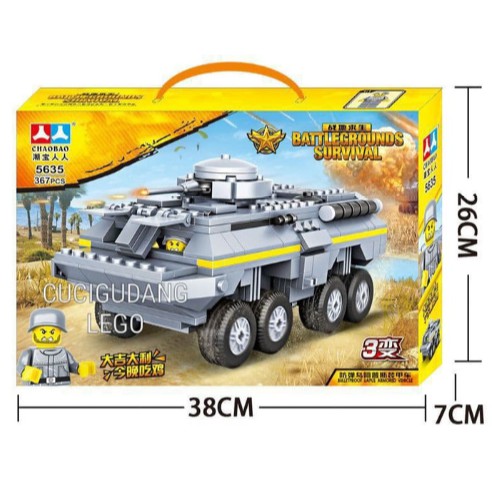 Lego Mobil Tank Tentara Army Perang Battlegrounds Survival 3 in 1 Jumbo