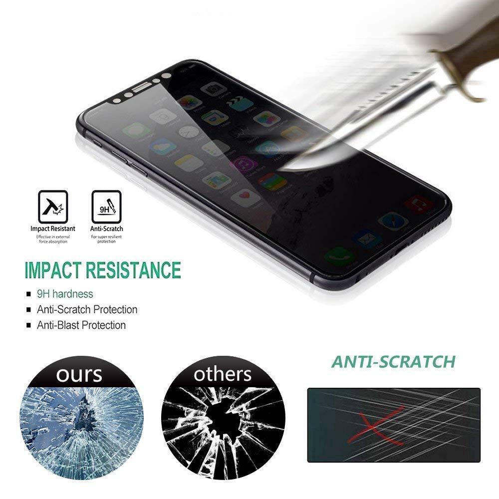 Film Pelindung Layar Tempered Glass Full Cover Anti Spy untuk iPhone 11 / X / X / Max