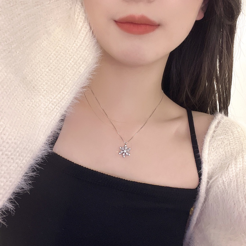 Kalung Rantai Desain Snowflake Untuk Sweater