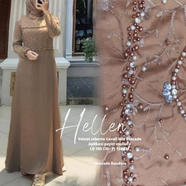 Berkualitas Helen Maxy Jumbo Sonia Dress Jumbo Dress Tile Mutiara Gamis Warna Wardah Gamis Warna Lil