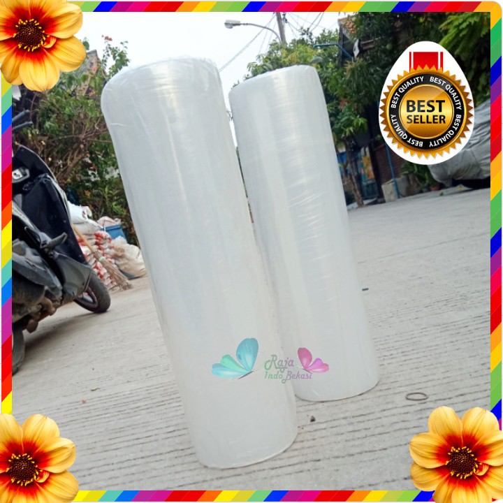 Plastik Wrapping 400 Meter 50 Cm 8 Micron Plastic Stretch Film Putih  400 M Stree - Bukan Sazanami
