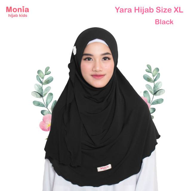 Yara Hijab by Monia Hijab Kids Black size MLXL | Hijab terlaris