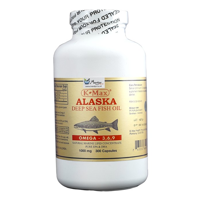 TERMURAH - K-Max Alaska Deep Sea Fish Liver Oil Omega 3 (Isi 300)