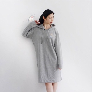 hooded sweater dress grey