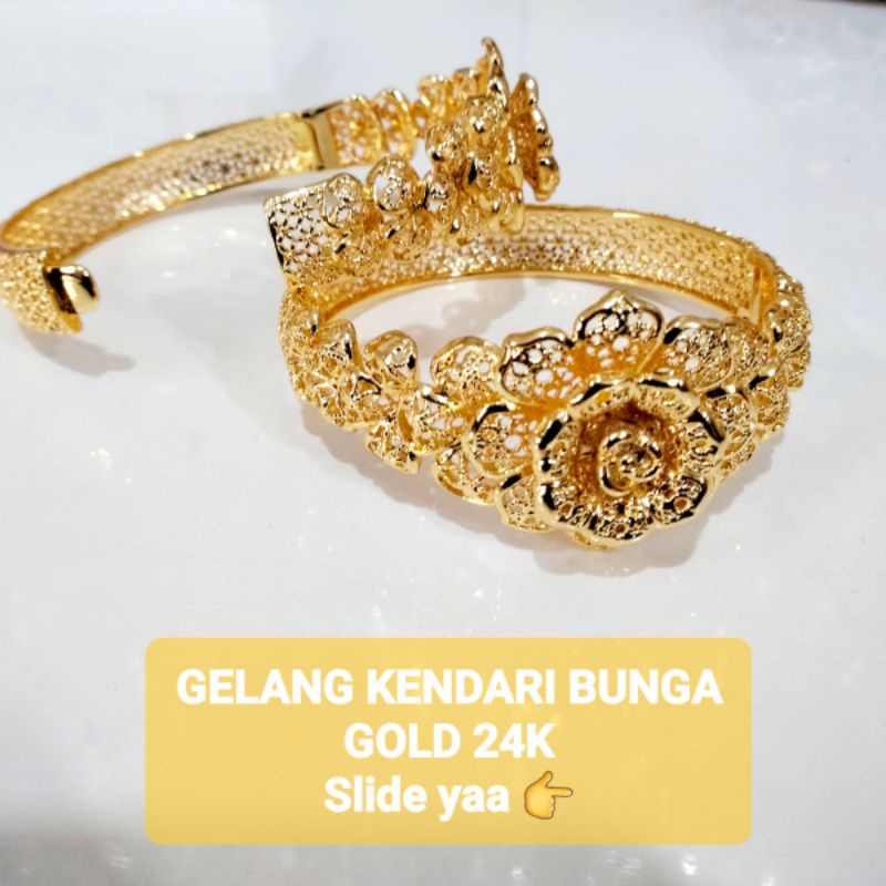 GELANG BUNGA KENDARI XUPING LAPIS EMAS 24K