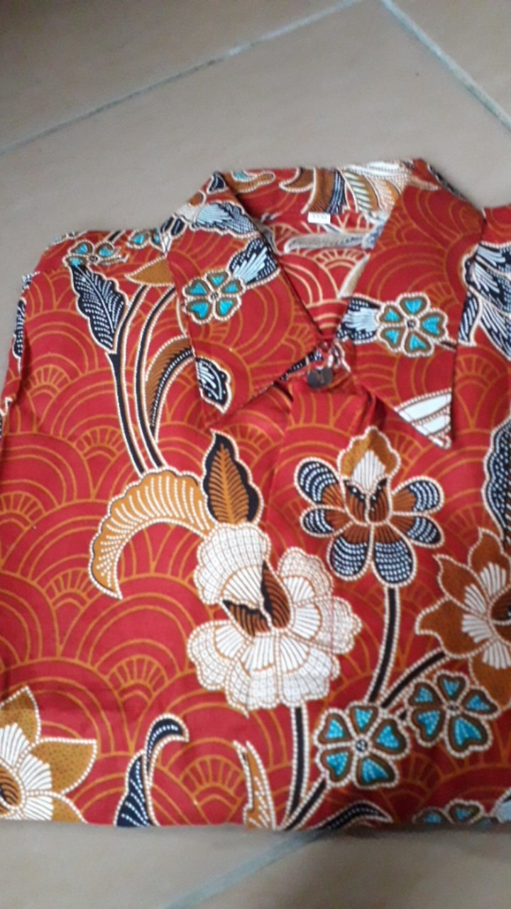 Kemeja Batik Jumbo 4l-5l Lengan Pendek Atasan Baju Batik Hem Pria Big Size Ukuran Besar Gia