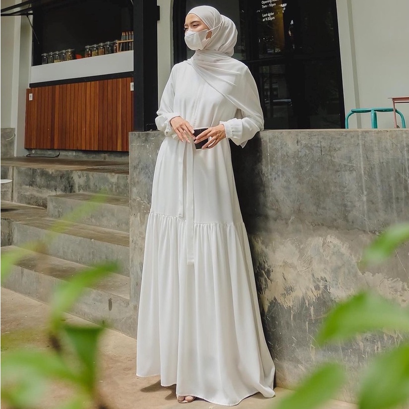 Kanaya Dress Gamis Polos Susun Rempel LD 96 104 110 Size M L XL Shakila Armani - Dress Muslimah Wanita Syari Terbaru - Dress Gamis Polos Payung - Dress Premium - Gamis Kondangan - Gamis Seragam - Gamis Pengajian COD By Zenic id