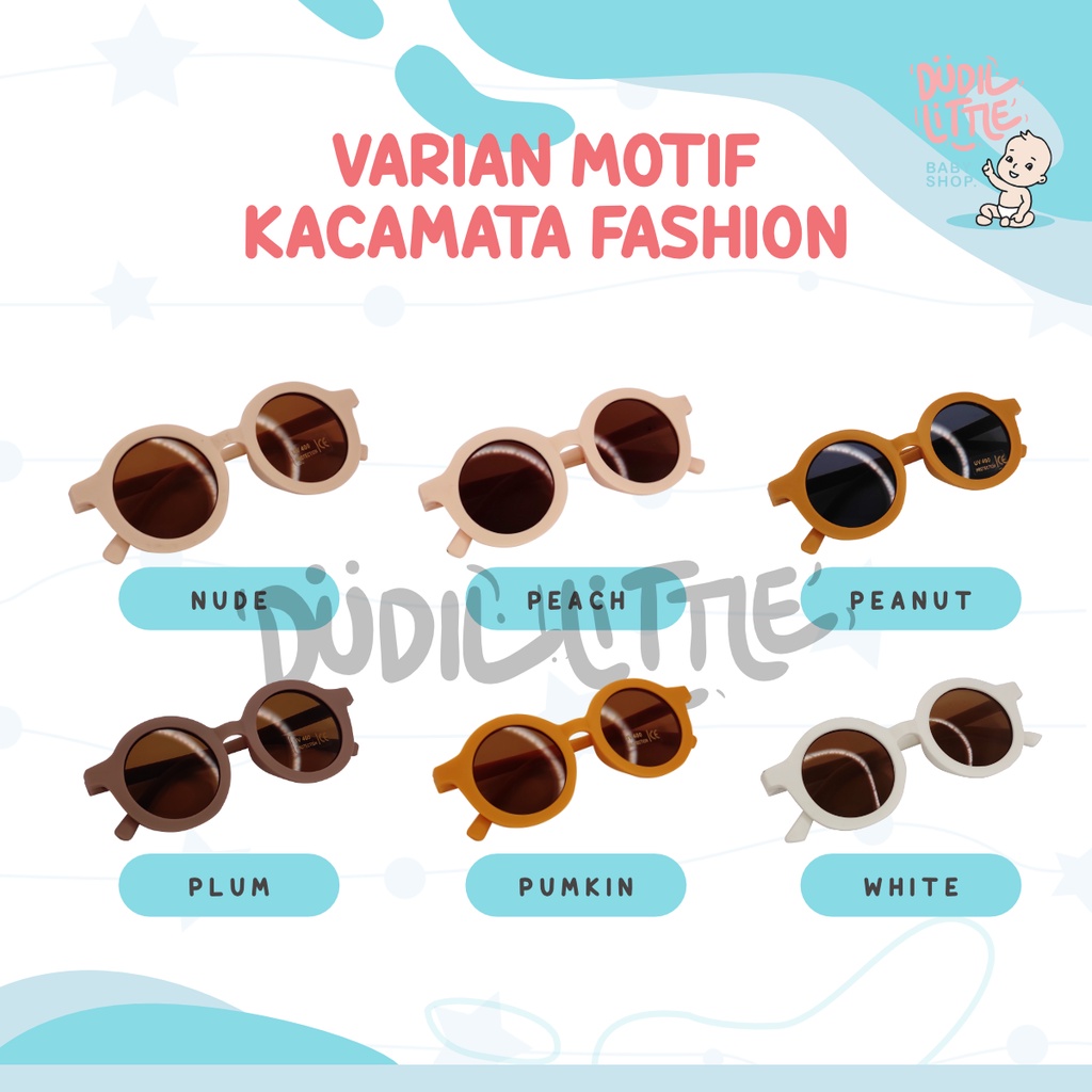 Kacamata Fashion Anak Anti UV 1 - 8 Tahun Original Hitam Bulat Trend 2021 High Quality