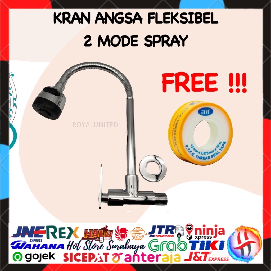 Kran Angsa Fleksibel Putih - 1/2 Inch Kran Angsa Fleksibel Kepala On Off Cuci Piring Keran Sink Stainless Stanlis Dapur Grosir / Kran Angsa Dapur Fleksibel / Flexible - 1/2 Inch  / Kran Angsa Fleksibel / Kran Fleksibel / Keran Fleksibel - BH BERKUALITAS