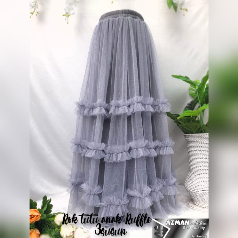 ROK TUTU ANAK RUFFLE 3 SUSUN/BAWAHAN ANAK PEREMPUAN