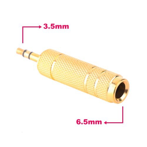 Audio Jack 6.5mm Female To 3.5mm Male Adapter Converter Gold Audio Jack 6.5mm To 3.5mm