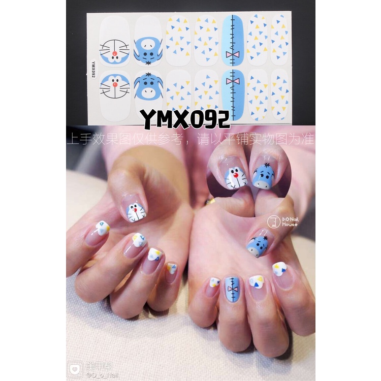 Ymx Stiker Kuku Motif Kartun Grafiti / Leopard Aksen Glitter Anti Air Untuk Nail Art / Manicure