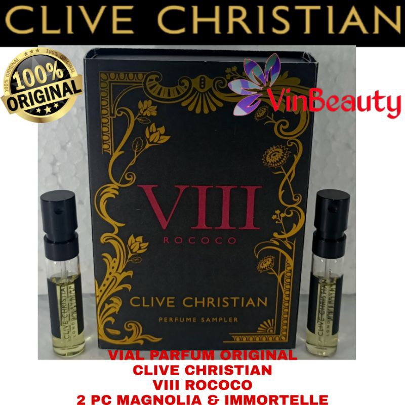 Vial Set Parfum OriginaL Clive Christian VIII Rococo Immortelle &amp; Magnolia