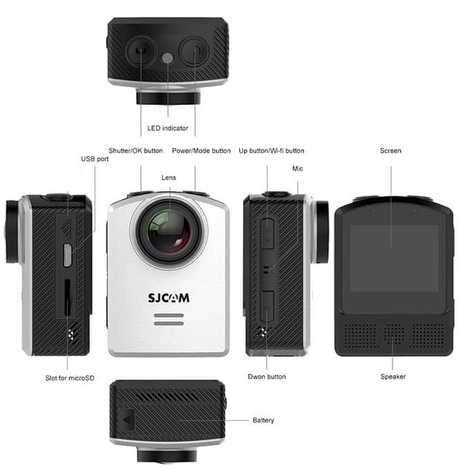 SJCAM M20 WiFi Mini Sports Action Kamera 3 Way Super 32GB