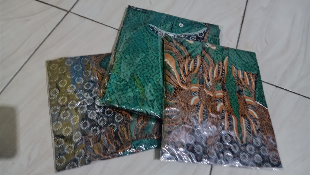 Batik Couple Keluarga Sania Ruffle Ori Ndoro Jowi Dnt Motif Hijau Daun