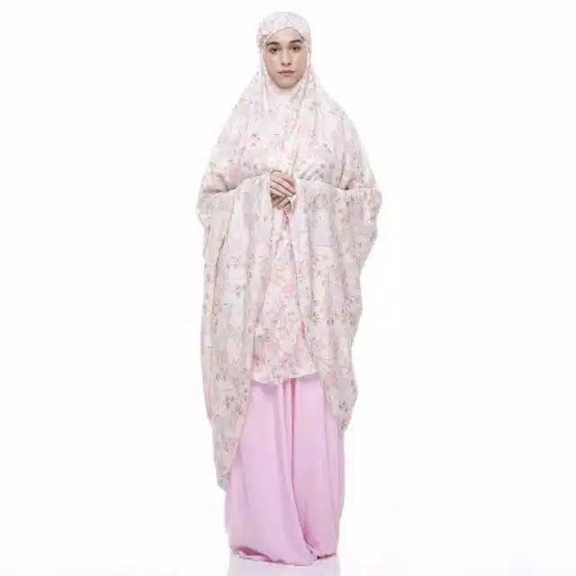 Mukena tazbiya flower road pink