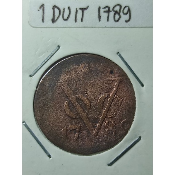 koin voc 1 duit 1789 castle zeeland