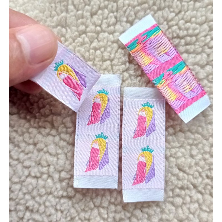 Label Baju Custom/Label Woven Damask Model Lipat