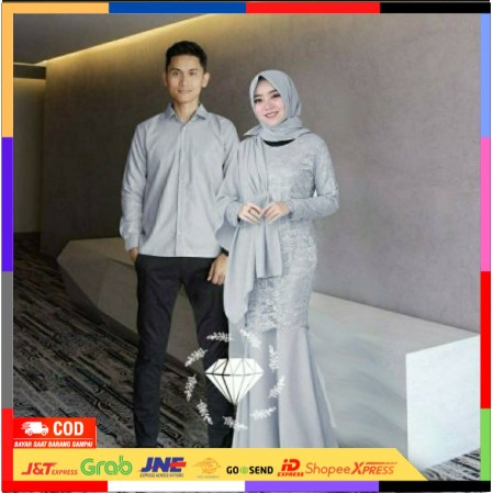 BAJU COUPLE NAYSILA PASANGAN GAMIS DRESS DUYUNG BROKAT BRUKAT COPEL KOPEL KONDANGAN PESTA TERBARU 20