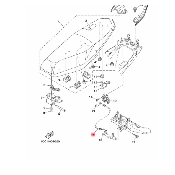 tali kebel jok seat lock jupiter mx 135 new njmx original ygp 50c-f478e-00