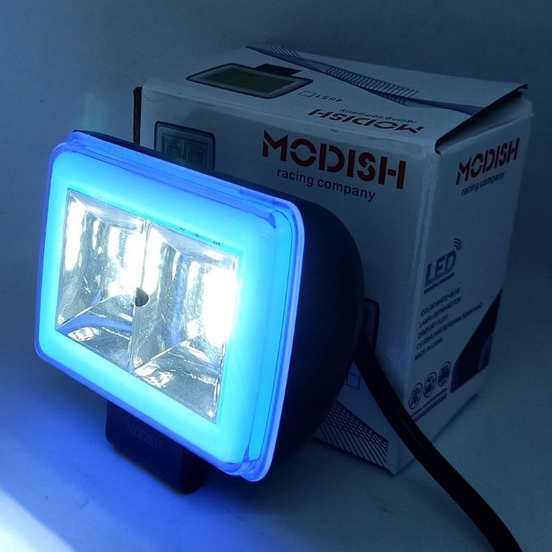 Lampu tembak sorot CWL LED 12 senja engel biru FLASH buat motor/mobil