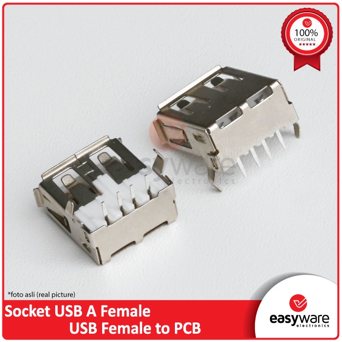 Socket USB A Female Jack Port Socket Connector - USB A PCB 4 Pin