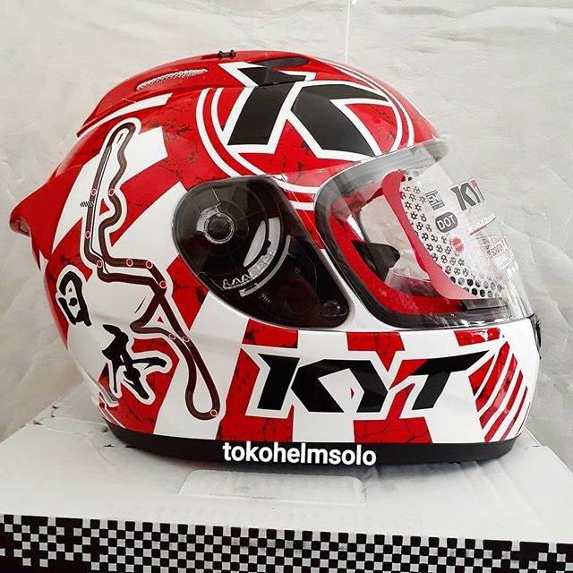 Helm KYT RC Seven Seri 17 White Red KYT RC7