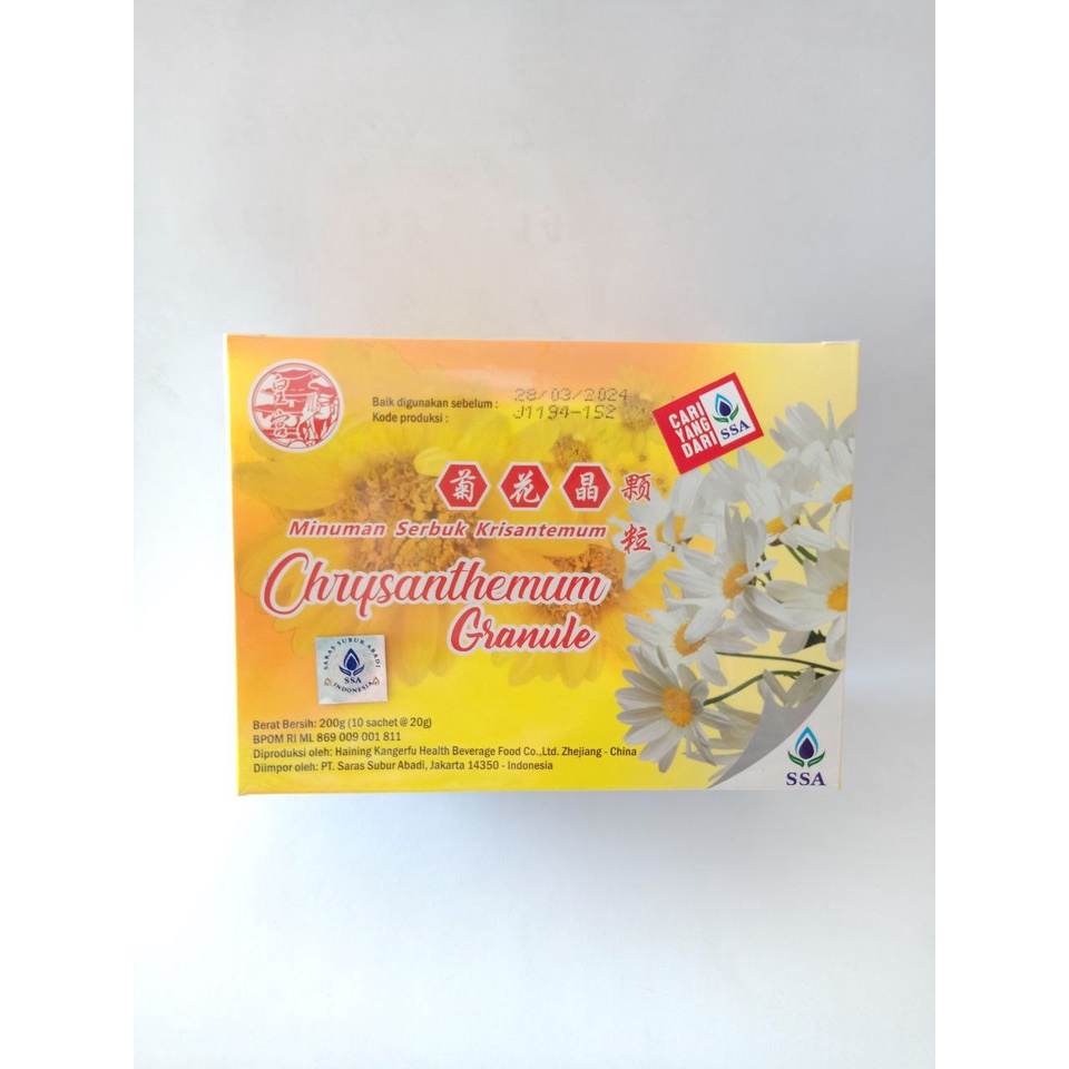 

Chrysanthemum Granule 10 Sachet - Minuman Teh Krisan Cina Obat Panas Dalam