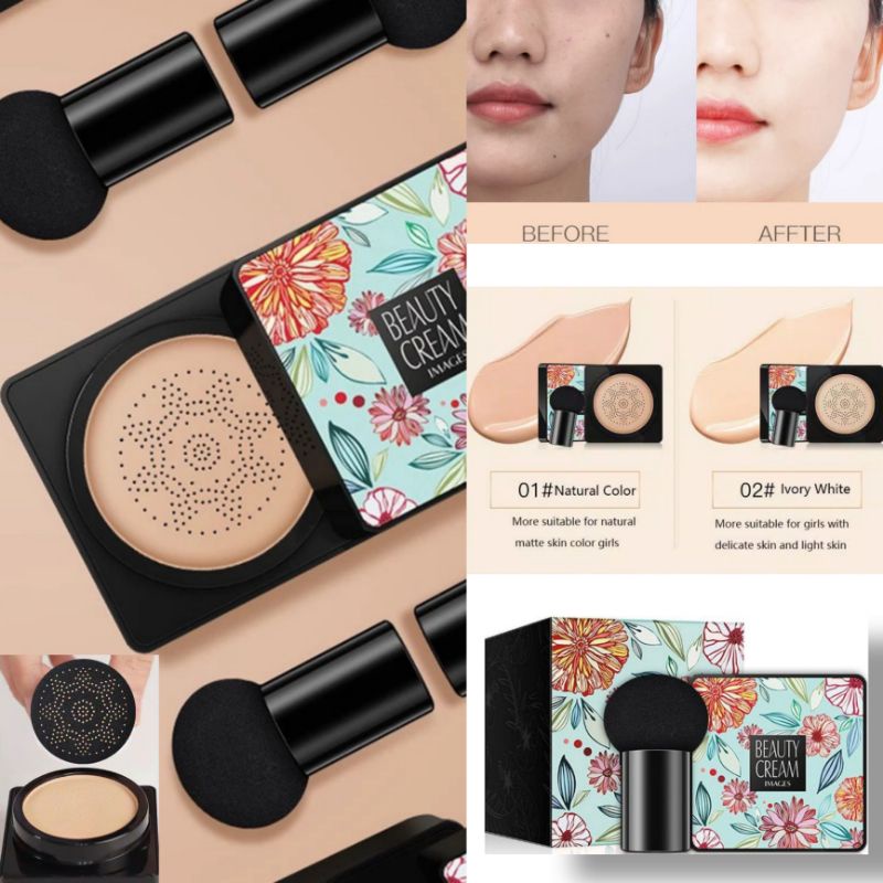 Images Beauty Cream BB Air Cushion Foundation With Sponge - Bedak Glowing Anti Air &amp; Tahan Lama