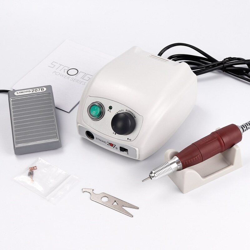 Strong 207B 35K Control Box 35000RPM Micro Motor Electric Manicure Drill Set for Nail Drill Machine Polishing Manicure Tools