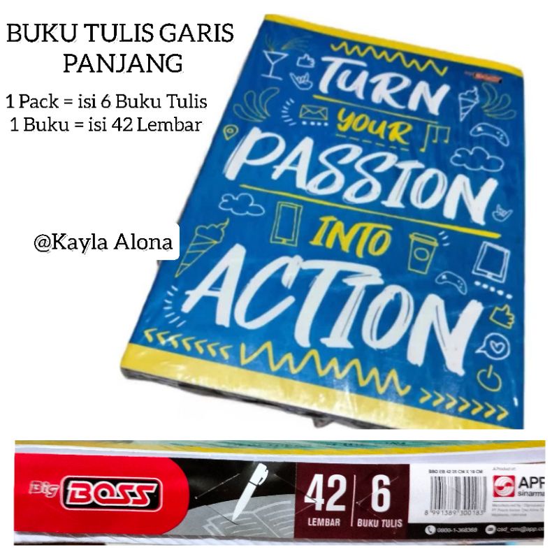 BUKU TULIS GARIS PANJANG 42 Lembar ( Harga 6 pcs Buku Tulis )