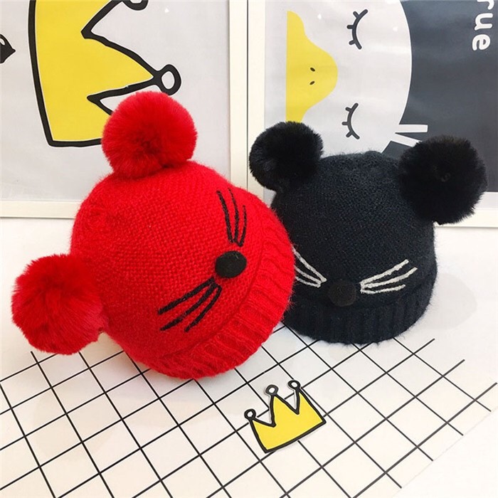 TOPI MOUSE POMPOM