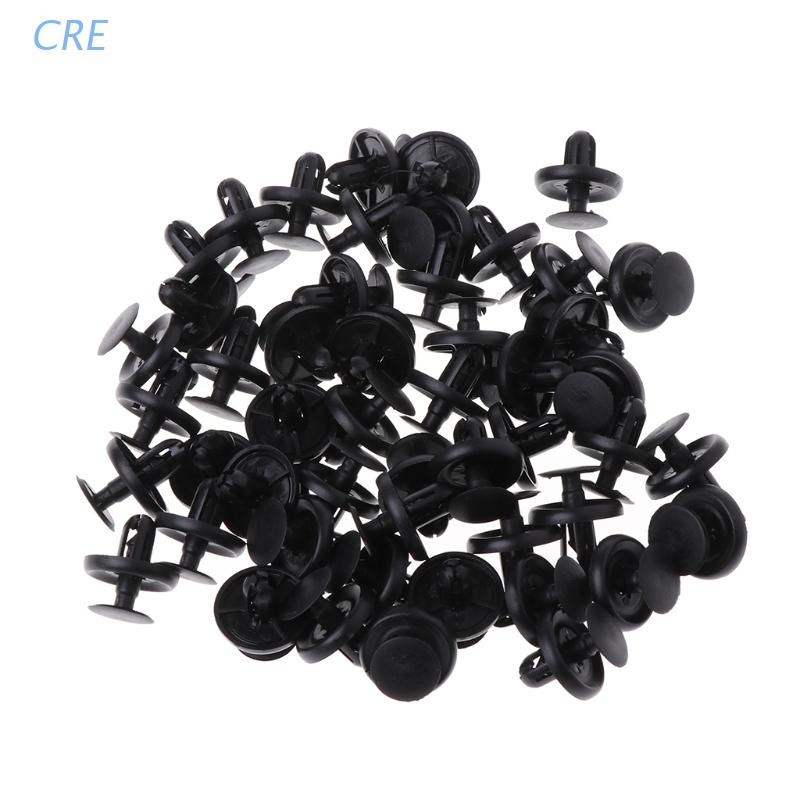 Cre 50pcs Klip Rivet Pengencang Fender Pintu Mobil Warna Hitam Untuk Toyota Camry Reiz Rav4