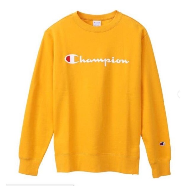 yellow champion crewneck