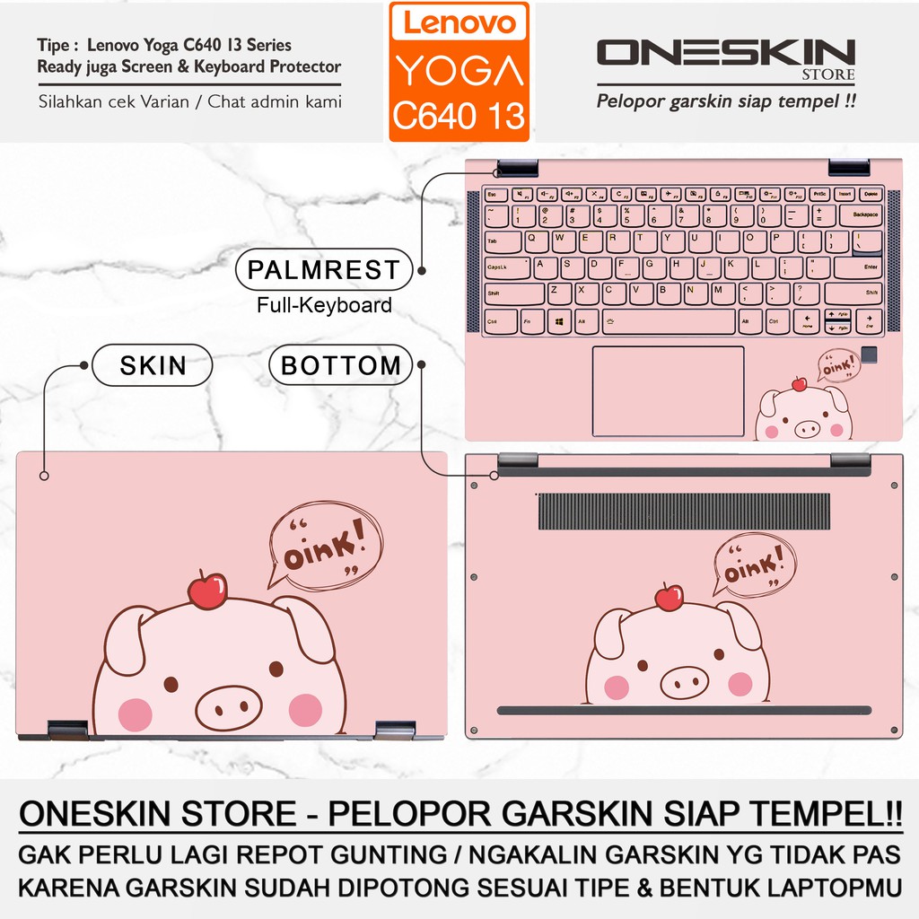 Garskin Stiker Laptop Lenovo Yoga C640-13 13IML C740-14 14IML C940-14 14IIL Bening Gambar Full Body