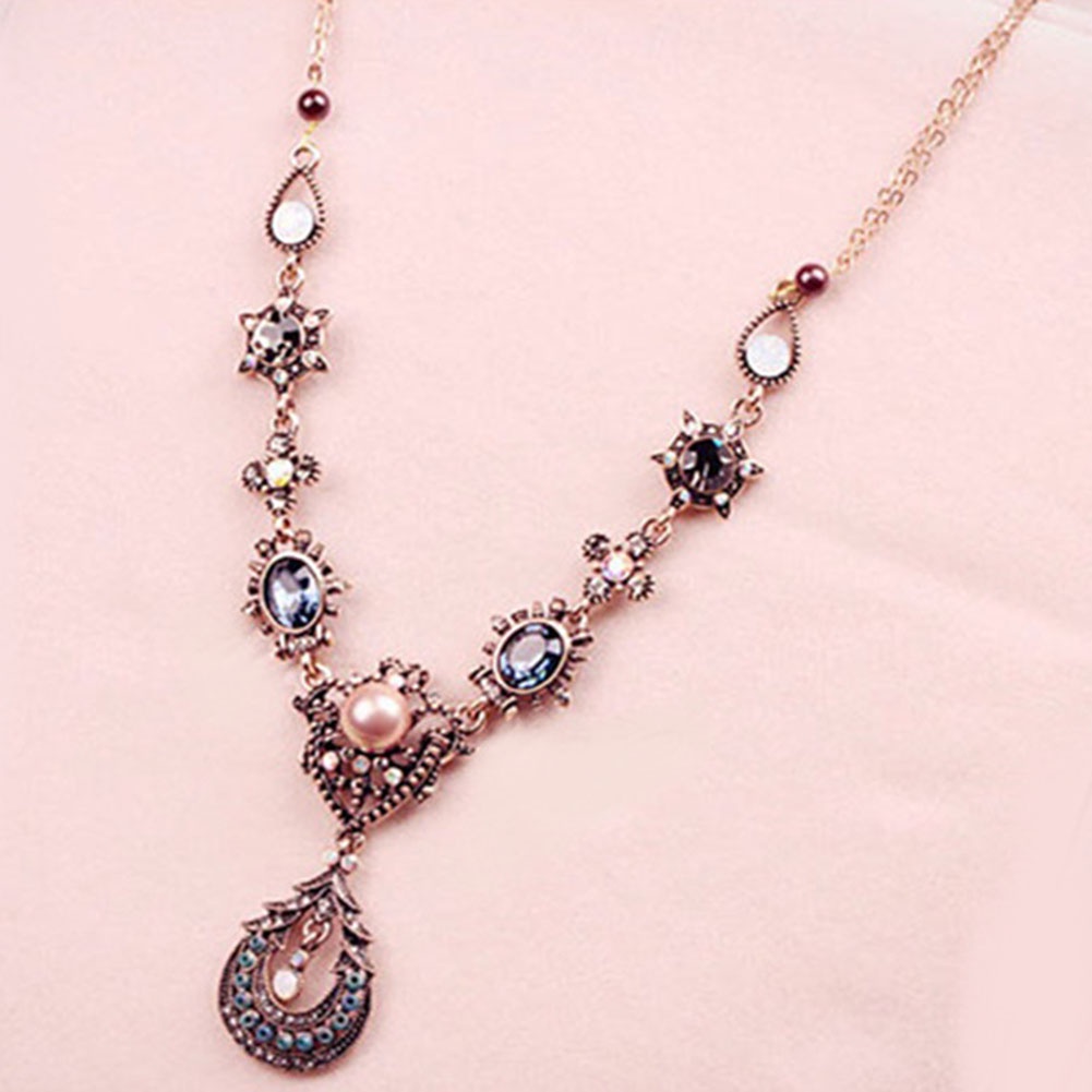 Hu Hu Hu Hu Hu Alat Bantu Pasang Kacamata♡ Kalung Statement Liontin Desain Bulan Sabittetesan Air Hias Berlian Imitasi Gaya Bohoistana Untuk Wanita