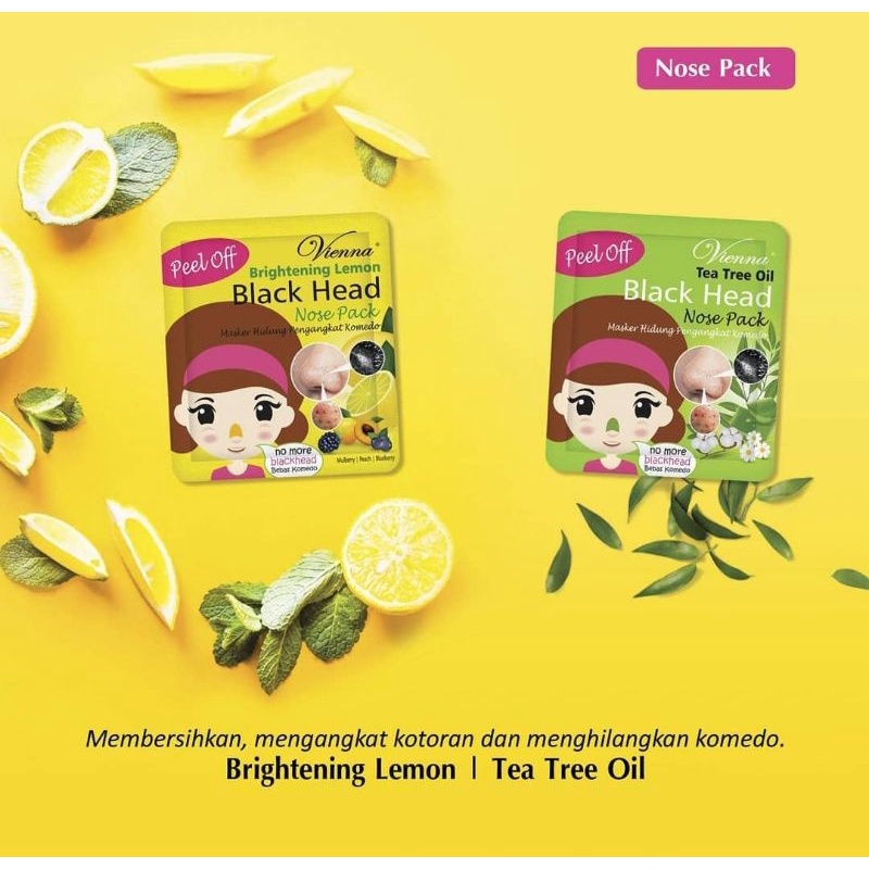 ☀️cahaya☀️vienna brightening lemon black head nose pack