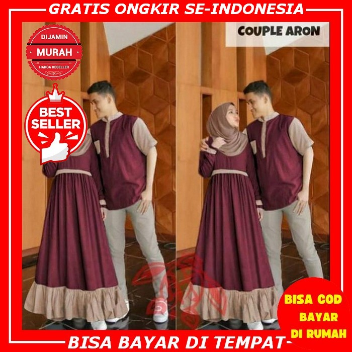 Baju Gamis Cauple Keluarga 2022 Baju Couple Muslim Gamis Syari Dress Pasangan Cauple Suami Istri Kap