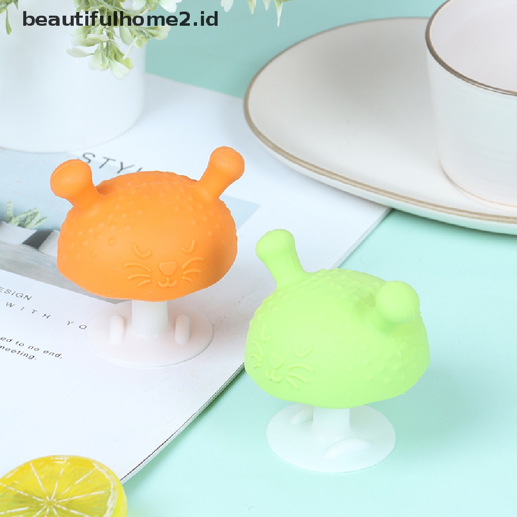 (Beautifulhome2.Id) Mainan Teether Bentuk Jamur Bahan Silikon Untuk Bayi