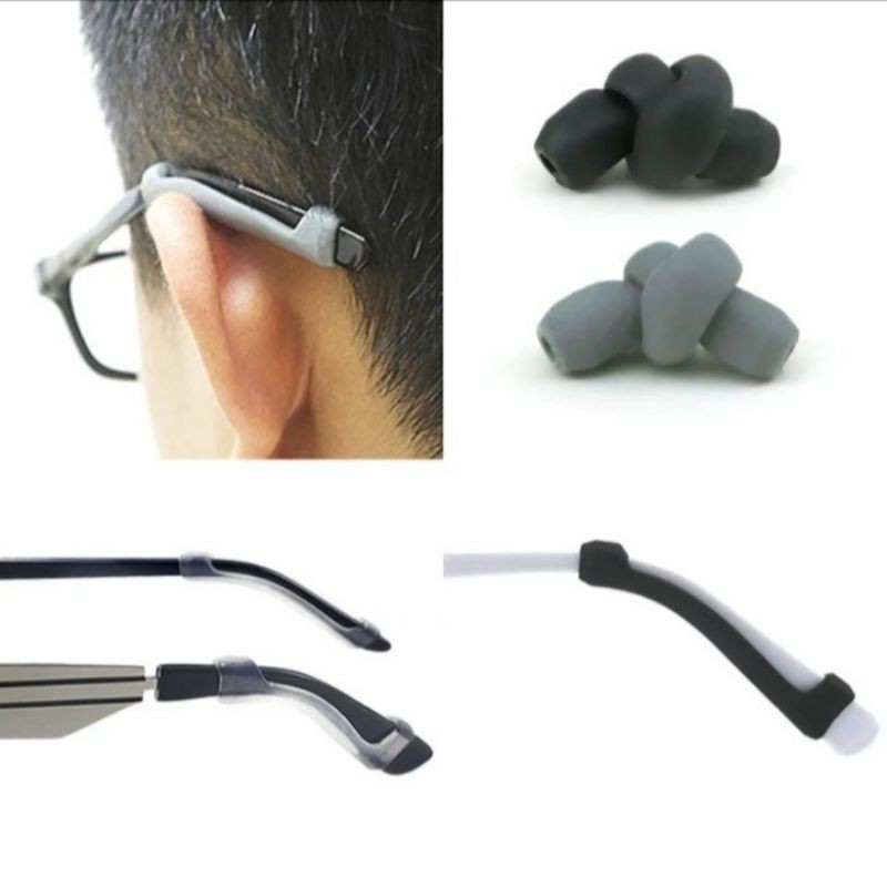 Anti slip kacamata cilicone ear hook
