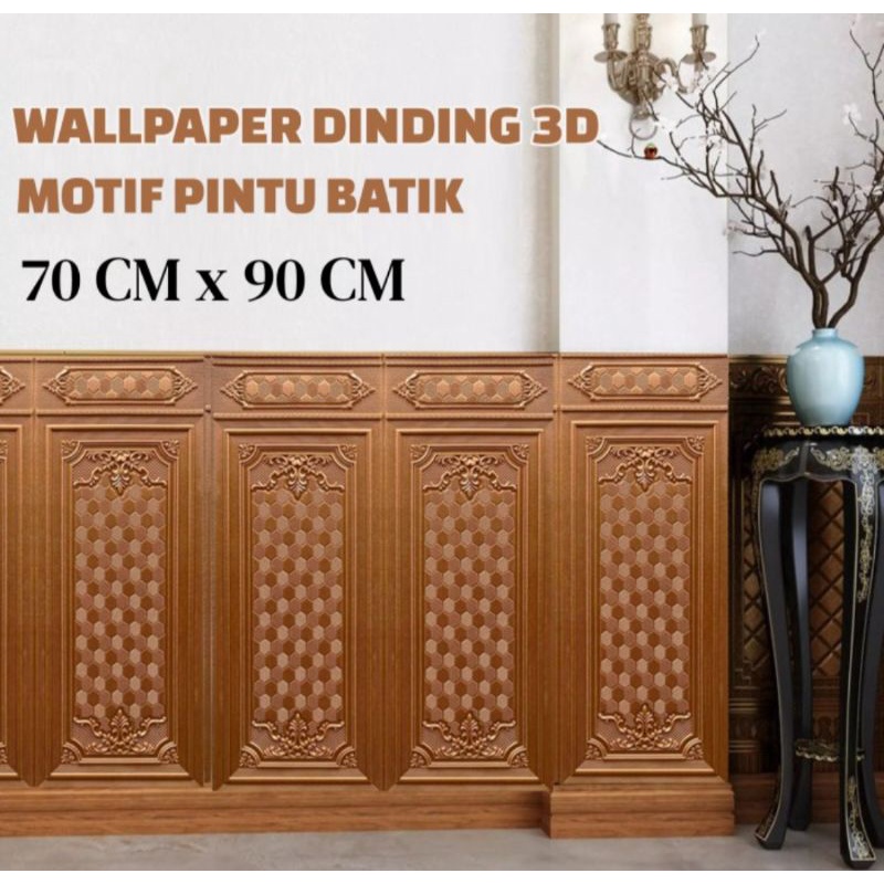 Wallpaper dinding motif batik 3D