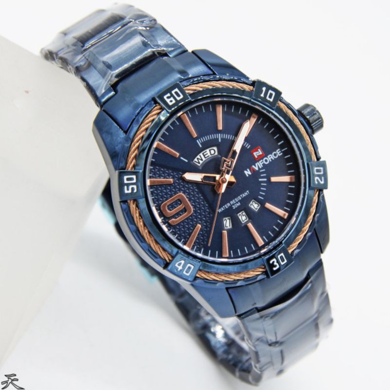 [ORIGINAL] 5 Variasi Jam Tangan Pria Naviforce NF9117 Tanggal Hari Aktif Rantai