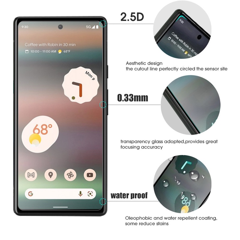 Pelindung Layar Tempered Glass 9H Anti Gores / Pecah Untuk Google Pixel 6A